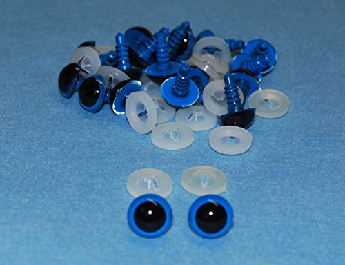 25-X-Paar-Blue-Eyes-mit-Verschlssen-15-mm-Sicherheits-Augen-fr-weiche-Hundespielzeug-Teddybr-ist-oder-0