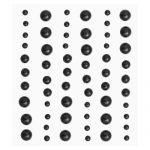 Stony-Sticker Halbperlen schwarz,60 St.,3 Grössen sort.
